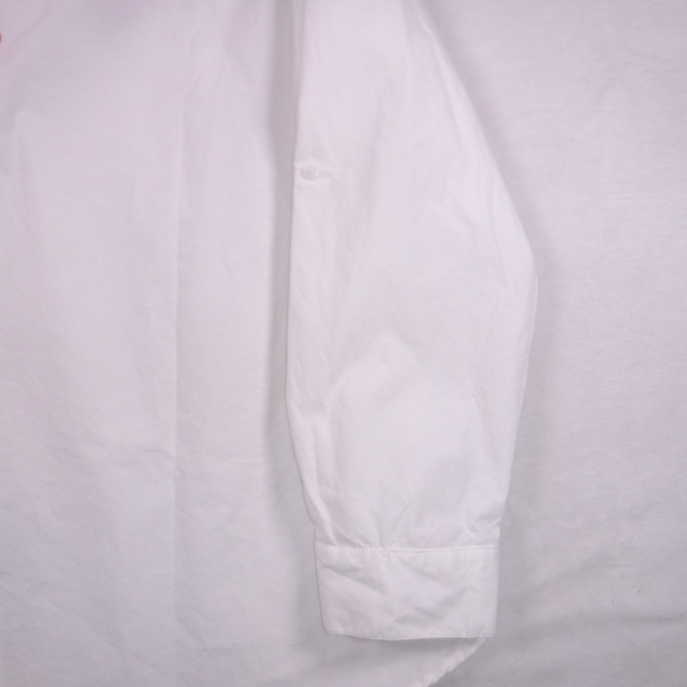 Paparazzi White Embroidered Bluebird Floral Button Down Shirt XL Roll Tab Sleeve - Picture 5 of 10